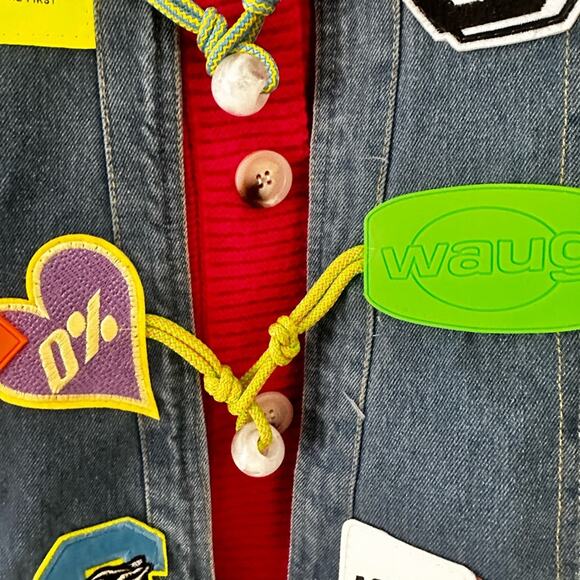 Denim Stitching Cardigan Sweater Loose
Knitted For Women halloween - Picture 9 of 14